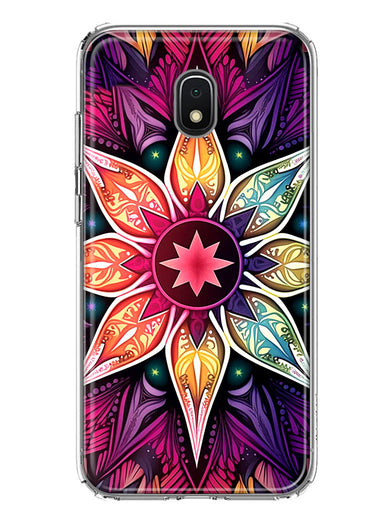 Samsung Galaxy J7 J737 Mandala Geometry Abstract Star Pattern Hybrid Protective Phone Case Cover