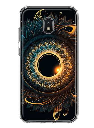 Samsung Galaxy J3 J337 Mandala Geometry Abstract Eclipse Pattern Hybrid Protective Phone Case Cover