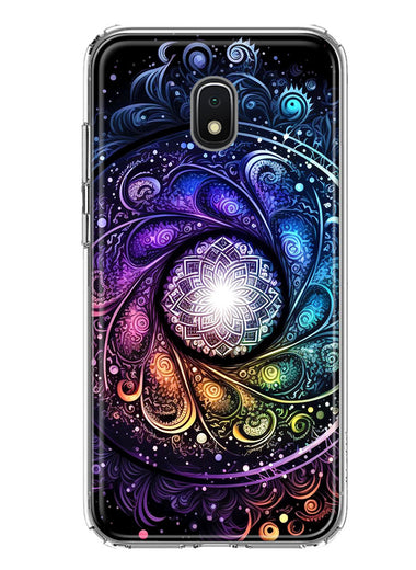 Samsung Galaxy J7 J737 Mandala Geometry Abstract Galaxy Pattern Hybrid Protective Phone Case Cover