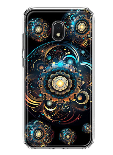 Samsung Galaxy J3 J337 Mandala Geometry Abstract Multiverse Pattern Hybrid Protective Phone Case Cover