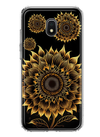 Samsung Galaxy J7 J737 Mandala Geometry Abstract Sunflowers Pattern Hybrid Protective Phone Case Cover
