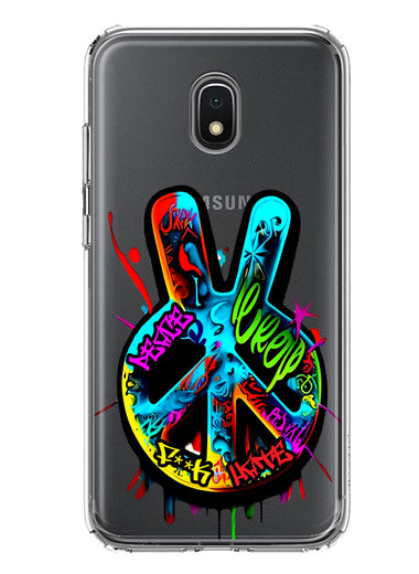 Samsung Galaxy J7 J737 Peace Graffiti Painting Art Hybrid Protective Phone Case Cover