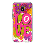 Samsung Galaxy J3 J337 Pink Daisy Love Graffiti Painting Art Hybrid Protective Phone Case Cover