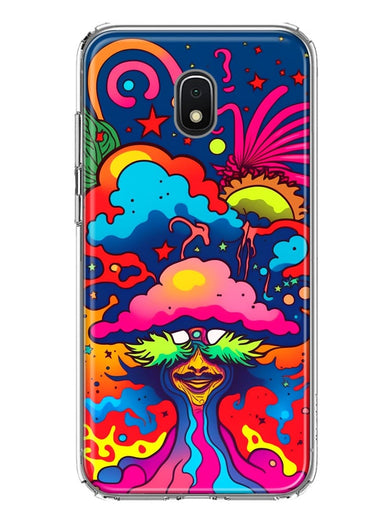 Samsung Galaxy J7 J737 Neon Rainbow Psychedelic Trippy Hippie Bomb Star Dream Hybrid Protective Phone Case Cover