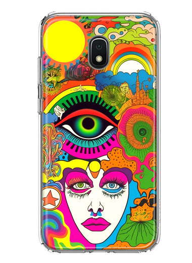Samsung Galaxy J3 J337 Neon Rainbow Psychedelic Trippy Hippie DaydreamHybrid Protective Phone Case Cover