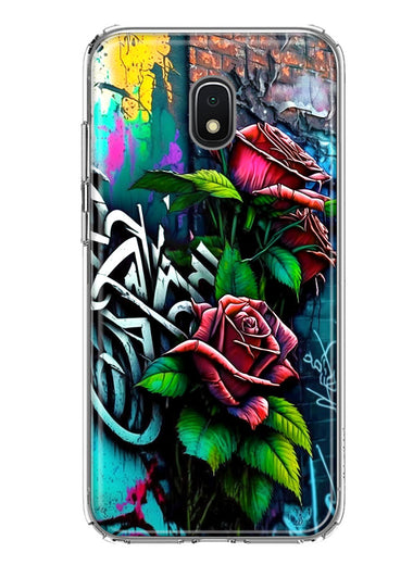 Samsung Galaxy J7 J737 Red Roses Graffiti Painting Art Hybrid Protective Phone Case Cover