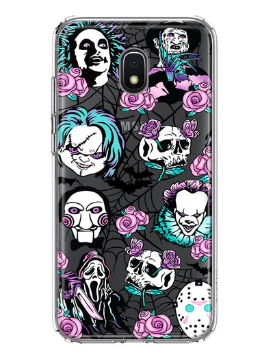 Samsung Galaxy J7 J737 Roses Halloween Spooky Horror Characters Spider Web Hybrid Protective Phone Case Cover