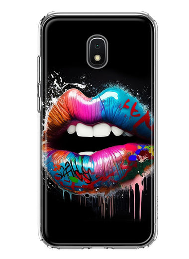 Samsung Galaxy J7 J737 Colorful Lip Graffiti Painting Art Hybrid Protective Phone Case Cover