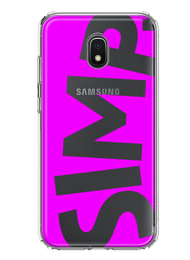 Samsung Galaxy J3 J337 Hot Pink Clear Funny Text Quote Simp Hybrid Protective Phone Case Cover