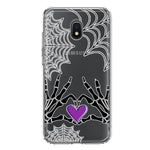 Samsung Galaxy J3 J337 Halloween Skeleton Heart Hands Spooky Spider Web Hybrid Protective Phone Case Cover