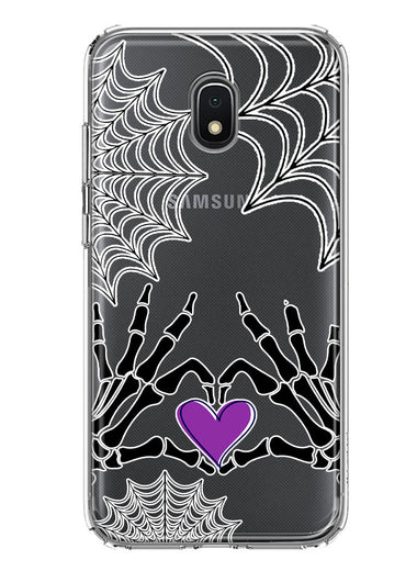 Samsung Galaxy J7 J737 Halloween Skeleton Heart Hands Spooky Spider Web Hybrid Protective Phone Case Cover