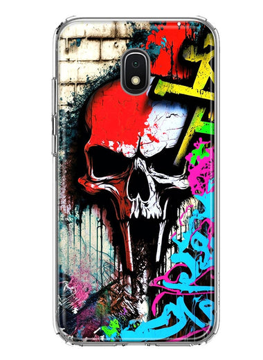 Samsung Galaxy J7 J737 Skull Face Graffiti Painting Art Hybrid Protective Phone Case Cover