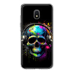 Samsung Galaxy J3 J337 Fantasy Skull Headphone Colorful Pop Art Hybrid Protective Phone Case Cover
