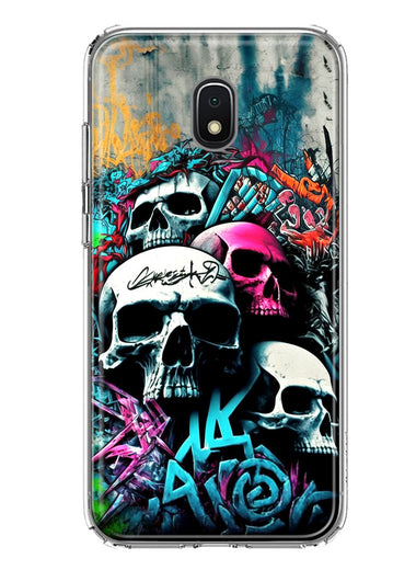 Samsung Galaxy J7 J737 Skulls Graffiti Painting Art Hybrid Protective Phone Case Cover