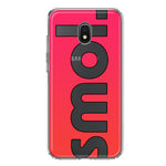 Samsung Galaxy J3 J337 Red Pink Clear Funny Text Quote Smol Hybrid Protective Phone Case Cover