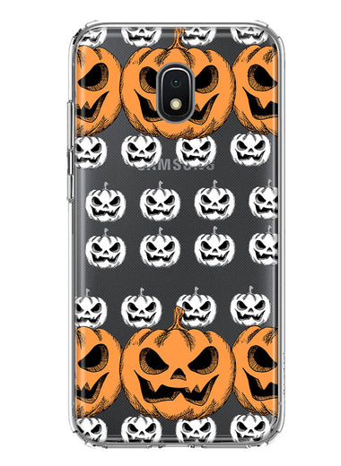 Samsung Galaxy J3 J337 Halloween Spooky Horror Scary Jack O Lantern Pumpkins Hybrid Protective Phone Case Cover