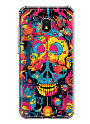 Samsung Galaxy J3 J337 Psychedelic Trippy Death Skull Pop Art Hybrid Protective Phone Case Cover