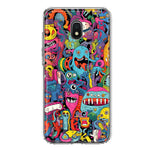 Samsung Galaxy J7 J737 Psychedelic Trippy Happy Aliens Characters Hybrid Protective Phone Case Cover