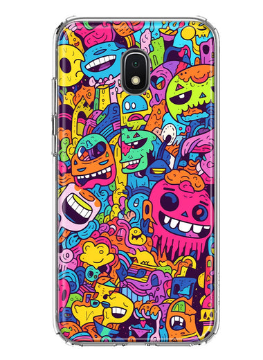 Samsung Galaxy J3 J337 Psychedelic Trippy Happy Characters Pop Art Hybrid Protective Phone Case Cover