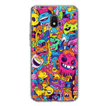 Samsung Galaxy J3 J337 Psychedelic Trippy Happy Characters Pop Art Hybrid Protective Phone Case Cover
