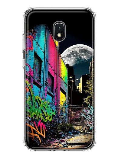 Samsung Galaxy J7 J737 Urban City Full Moon Graffiti Painting Art Hybrid Protective Phone Case Cover