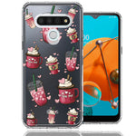 LG K51 Coffee Lover Valentine's Hearts Pink Drink Latte Double Layer Phone Case Cover