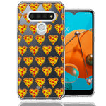 LG K51 Pizza Hearts Polka dots Design Double Layer Phone Case Cover