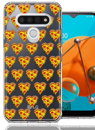 LG Stylo 6 Pizza Hearts Polka dots Design Double Layer Phone Case Cover