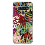 LG Stylo 6 Leopard Tropical Flowers Vacation Dreams Hibiscus Floral Hybrid Protective Phone Case Cover