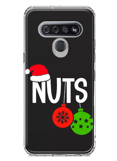 LG Stylo 6 Christmas Funny Couples Chest Nuts Ornaments Hybrid Protective Phone Case Cover
