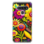 LG K51 Colorful Yellow Pink Folk Style Floral Vibrant Spring Flowers Hybrid Protective Phone Case Cover
