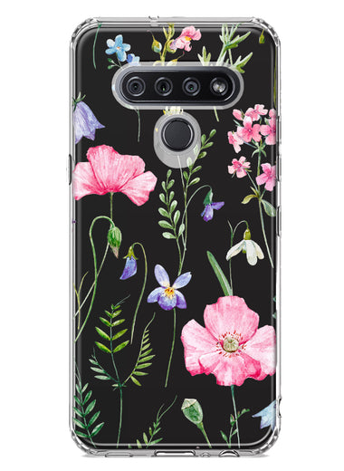 LG Stylo 6 Spring Pastel Wild Flowers Summer Classy Elegant Beautiful Hybrid Protective Phone Case Cover