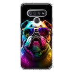 LG K51 Neon Rainbow Glow Bulldog Hybrid Protective Phone Case Cover