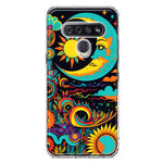 LG K51 Neon Rainbow Psychedelic Indie Hippie Indie Moon Hybrid Protective Phone Case Cover