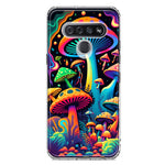 LG K51 Neon Rainbow Psychedelic Indie Hippie Mushrooms Hybrid Protective Phone Case Cover