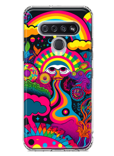 LG K51 Psychedelic Trippy Hippie Night Walk Hybrid Protective Phone Case Cover