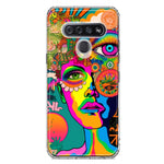 LG K51 Neon Rainbow Psychedelic Hippie One Eye Pop Art Hybrid Protective Phone Case Cover