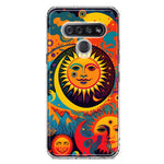 LG K51 Neon Rainbow Psychedelic Indie Hippie Sun Moon Hybrid Protective Phone Case Cover