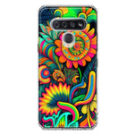 LG K51 Neon Rainbow Psychedelic Indie Hippie Sunflowers Hybrid Protective Phone Case Cover