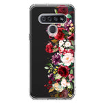 LG Stylo 6 Red Summer Watercolor Floral Bouquets Ruby Flowers Hybrid Protective Phone Case Cover