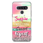 LG Stylo 6 Summer Brush Strokes Sunrise Sunburn Sunset Repeat Hybrid Protective Phone Case Cover