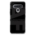 LG K51 Black Clear Funny Text Quote Adulting AF Hybrid Protective Phone Case Cover