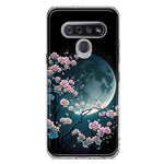 LG Stylo 6 Kawaii Manga Pink Cherry Blossom Full Moon Hybrid Protective Phone Case Cover