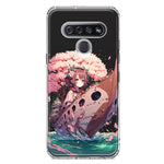 LG Stylo 6 Kawaii Manga Pink Cherry Blossom Japanese Girl Boat Hybrid Protective Phone Case Cover
