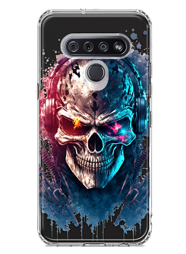 LG K51 Cyberpunk Machine Headphones Skull Double Layer Phone Case Cover