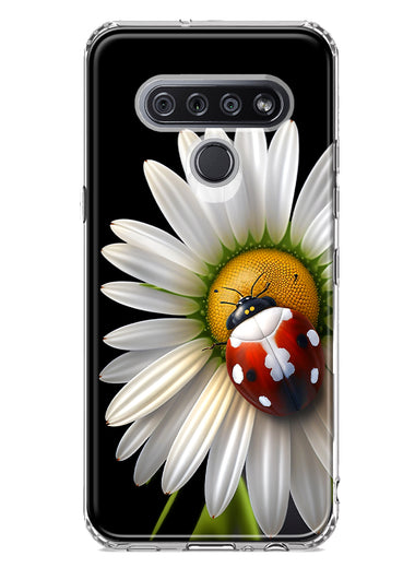 LG K51 Cute White Daisy Red Ladybug Double Layer Phone Case Cover