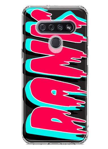 LG K51 Teal Pink Clear Funny Text Quote Dank Hybrid Protective Phone Case Cover
