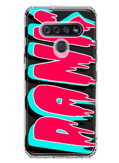 LG Stylo 6 Teal Pink Clear Funny Text Quote Dank Hybrid Protective Phone Case Cover