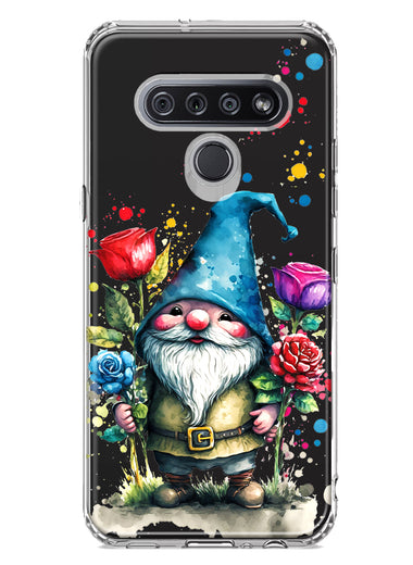 LG Stylo 6 Gnome Red Purple Blue Roses Garden Hybrid Protective Phone Case Cover