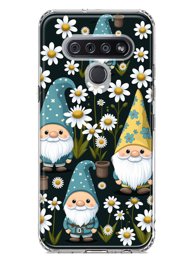 LG K51 Cute White Daisies Gnomes Flowers Floral Double Layer Phone Case Cover